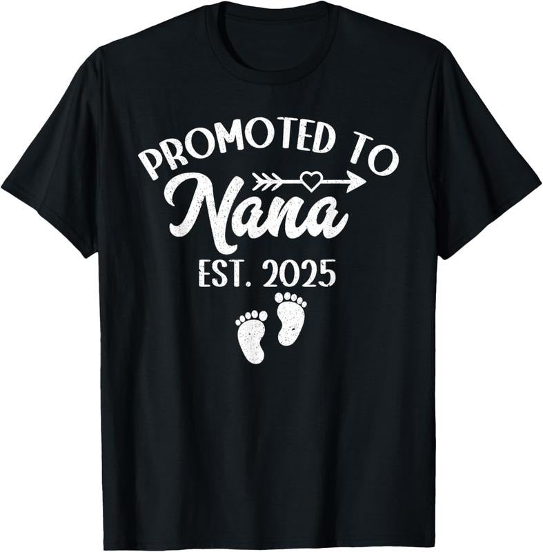100% Cotton Promoted Nana 2025 Grandma Est 2025 T-Shirts, Hoodie, Sweatshirt