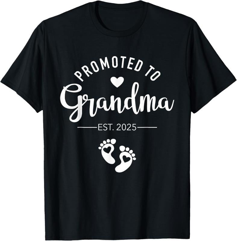 100% Cotton Promoted to grandma est. 2025 for new  T-Shirt Hoodie Sweatshirt | PrintMintTees.com