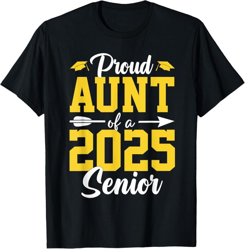 100% Cotton Proud Aunt Of A Senior 2025 Class of 2025 Senior Aunt T-Shirt Hoodie Sweatshirt | PrintMintTees.com