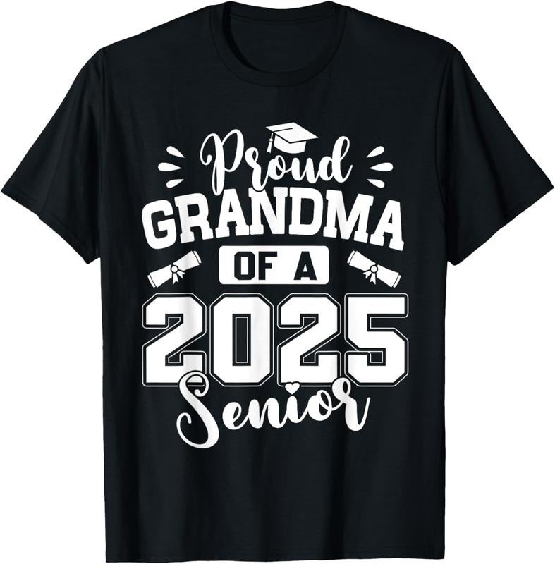 100% Cotton Proud Grandma Of A 2025 Senior Class Of 2025 Graduation T-Shirt Hoodie Sweatshirt | PrintMintTees.com