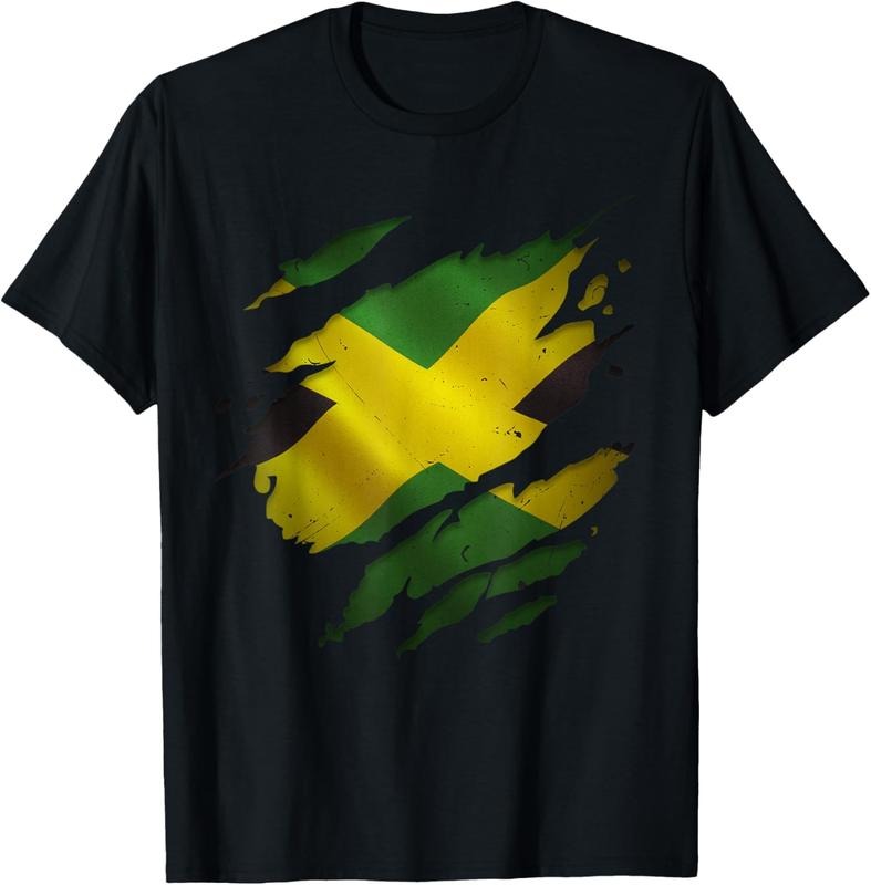 100% Cotton Proud Jamaican Shirts Torn Ripped Jamaica Flag T-Shirts, Hoodie, Sweatshirt