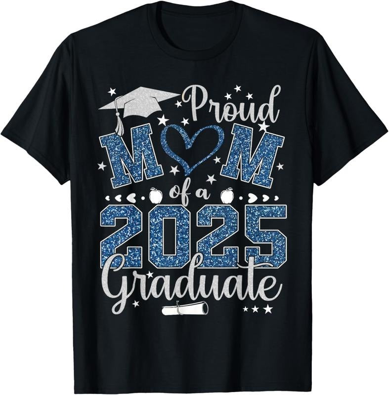 100% Cotton Proud Mom Of A Class Of 2025 Graduate 2025 Senior Mom 2025 T-Shirt Hoodie, Sweatshirt | PrintMintTees.com