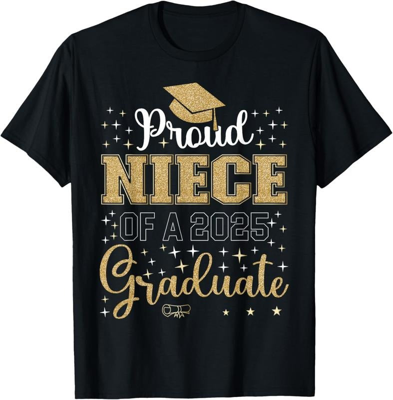 100% Cotton Proud Niece of a class of 2025 graduate for graduation T-Shirt Hoodie Sweatshirt | PrintMintTees.com