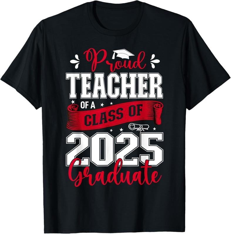 100% Cotton Proud Teacher of a Class Of 2025 Graduate Senior Graduation T-Shirt Hoodie, Sweatshirt | PrintMintTees.com