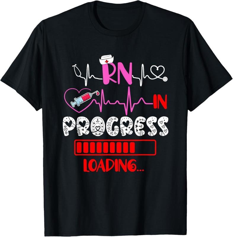 100% Cotton RN In Progress Loading Funny Future Nurse Graduation Lover T-Shirt Hoodie, Sweatshirt | PrintMintTees.com