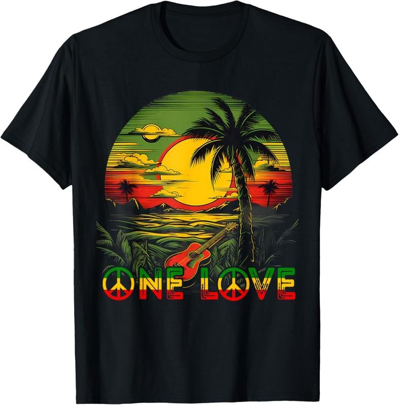 100% Cotton Reggae Music Guitar Rasta Pride Jamaica Rasta Reggae Sunset T-Shirts, Hoodie, Sweatshirt