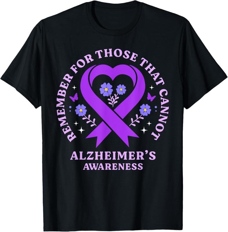 100% Cotton Remember For Those That Cannot Alzheimer's Awareness Ribbon T-Shirt Hoodie Sweatshirt | PrintMintTees.com