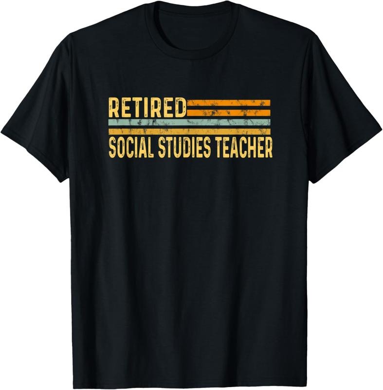 100% Cotton Retired Social Studies Teacher Distressed Retirement Retire T-Shirt Hoodie Sweatshirt | PrintMintTees.com