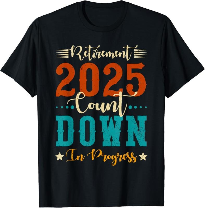 100% Cotton Retirement 2025 Count Down in Progress Funny Retiring Retro T-Shirt Hoodie Sweatshirt | PrintMintTees.com