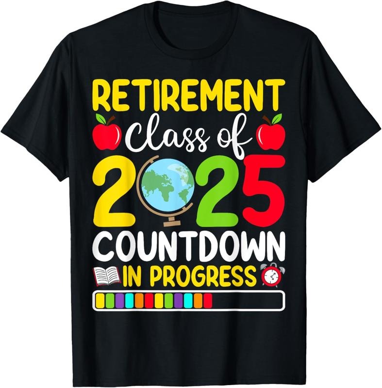 100% Cotton Retirement Class Of 2025 Countdown In Progress Teacher T-Shirt Hoodie, Sweatshirt | PrintMintTees.com