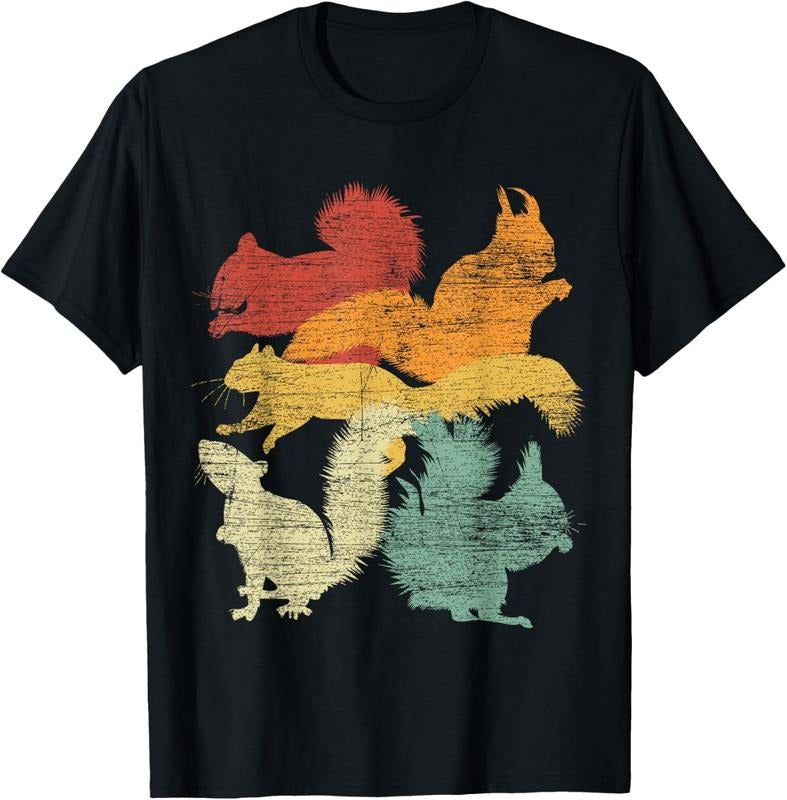 100% Cotton Retro Forest Animal Lover Gift Idea Squirrel T-Shirt Hoodie, Sweatshirt | PrintMintTees.com