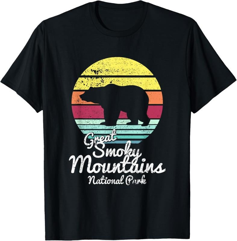 100% Cotton Retro Great Smoky Mountains National Park TN Bear T Shirt T-Shirt Hoodie, Sweatshirt | PrintMintTees.com
