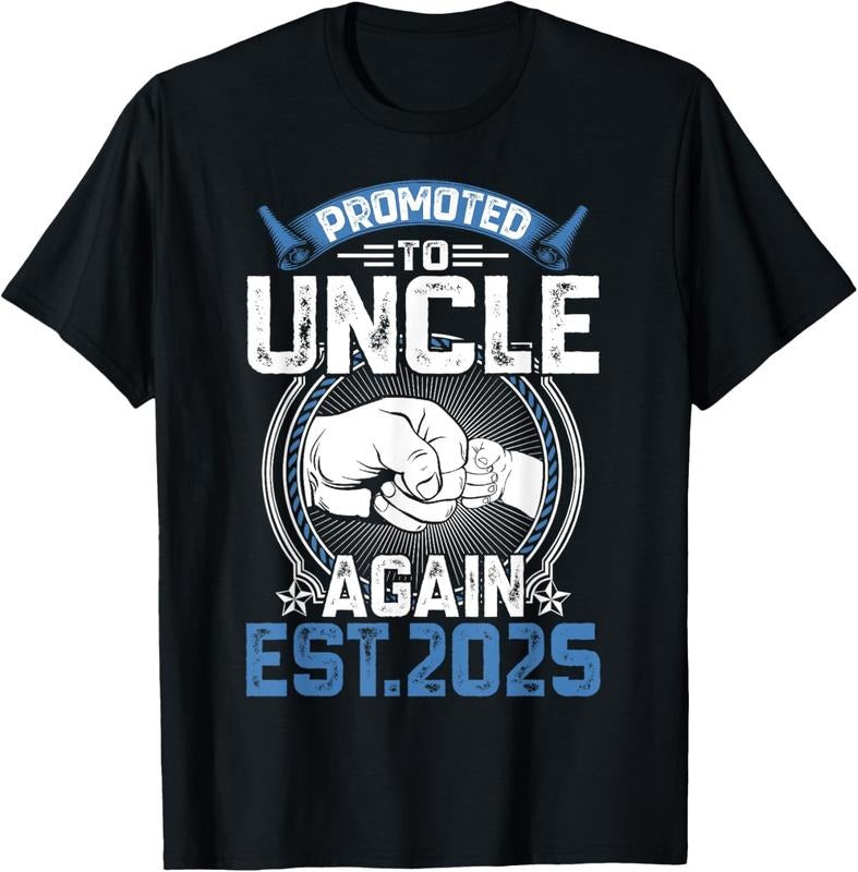 100% Cotton Retro Promoted To Uncle 2025 Again Soon To Be Uncle Mens T-Shirt Hoodie Sweatshirt | PrintMintTees.com