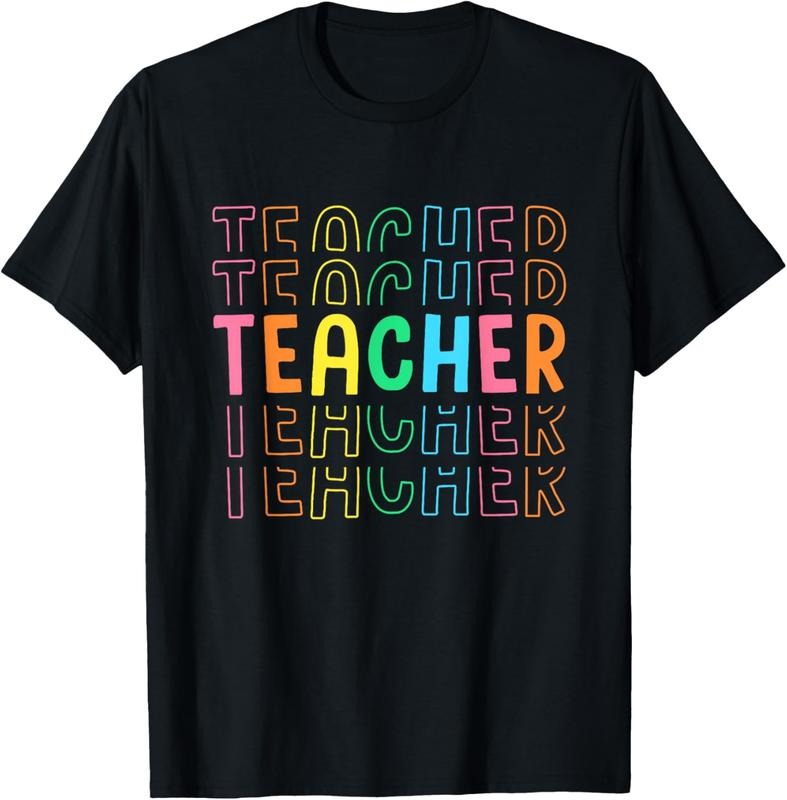 100% Cotton Retro Teacher Colorful Elementary School Teachers Women T-Shirt Hoodie Sweatshirt | PrintMintTees.com