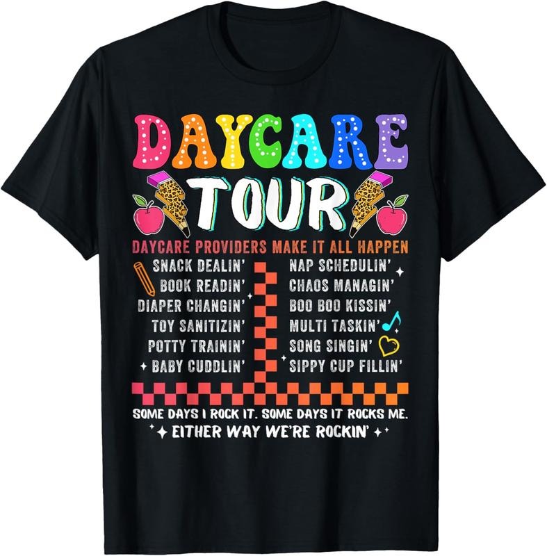 100% Cotton Retro The Daycare Tour Funny First Day Back To School T-Shirt Hoodie Sweatshirt | PrintMintTees.com