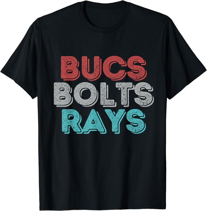 [100% Cotton]Retro Vintage Bucs Bolts Rays T-Shirt Hoodie Sweatshirt | PrintMintTees.com