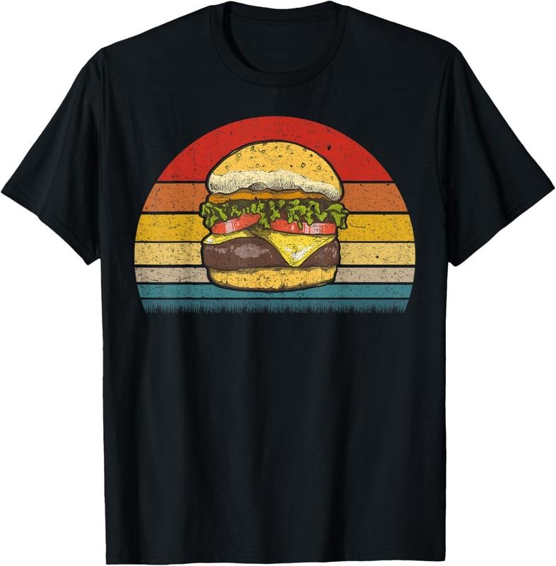 100% Cotton Retro Vintage Cheeseburger Costume Hamburger Lovers T-Shirts, Hoodie, Sweatshirt