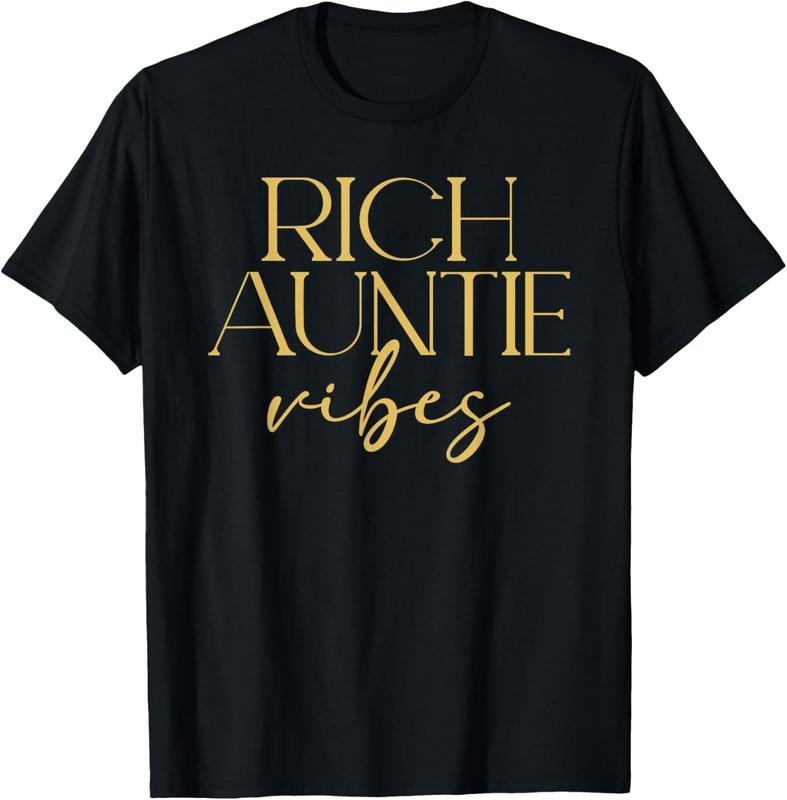 100% Cotton Rich Auntie Vibes Aunt Family Member Love Mother Parent T-Shirt Hoodie Sweatshirt | PrintMintTees.com