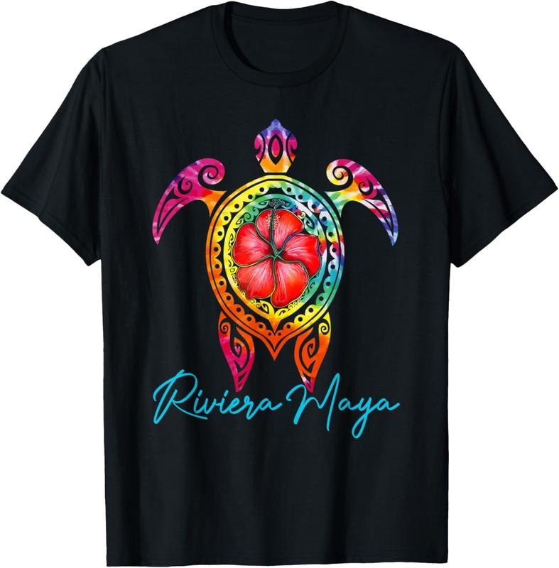 100% Cotton Riviera Maya Mexico Tie Dye Sea Turtle Family Vacation 2025 T-Shirt Hoodie, Sweatshirt | PrintMintTees.com