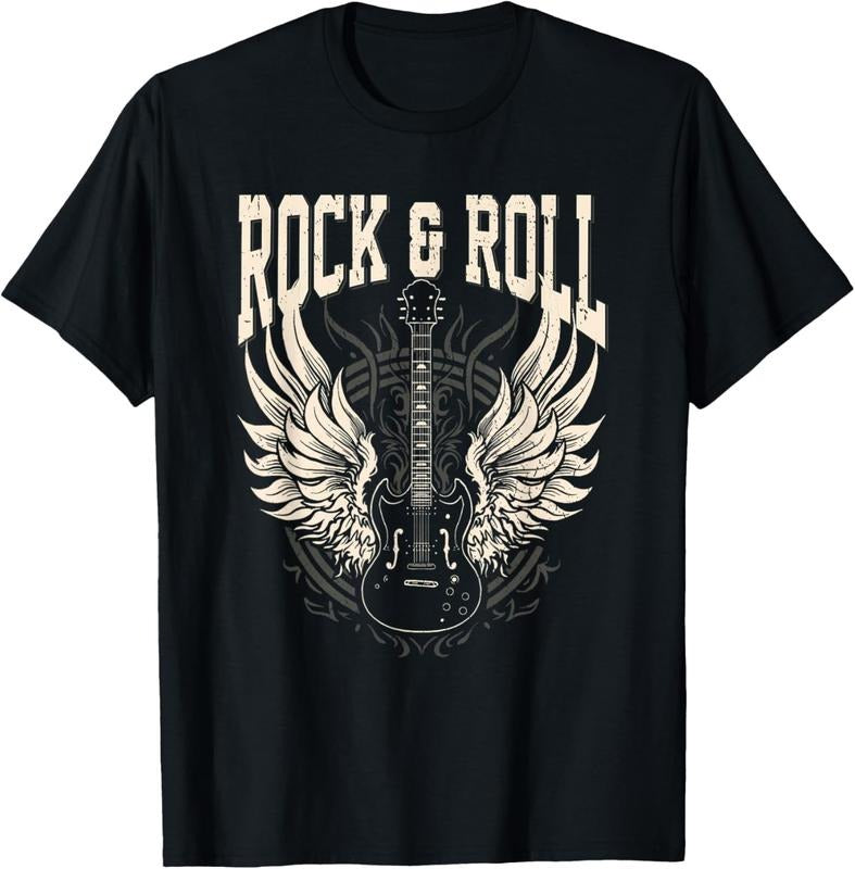 100% Cotton Rock And Roll Lover Gifts Cool Electric Guitar Concert Band T-Shirt Hoodie Sweatshirt | PrintMintTees.com