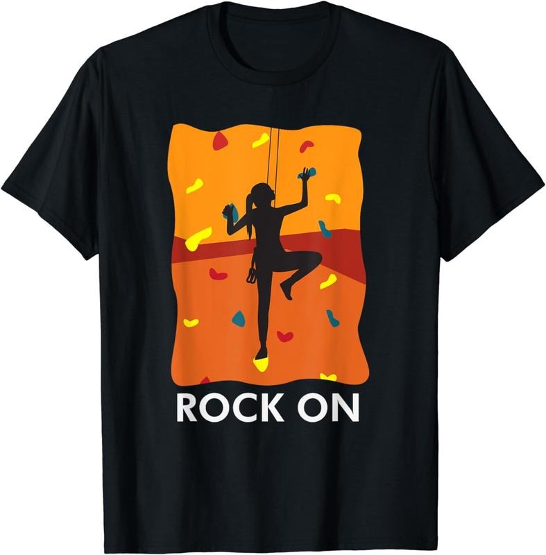 [100% Cotton]Rock On Girl Wall climbing Belaying Bouldering Pride T-Shirt Hoodie Sweatshirt | PrintMintTees.com