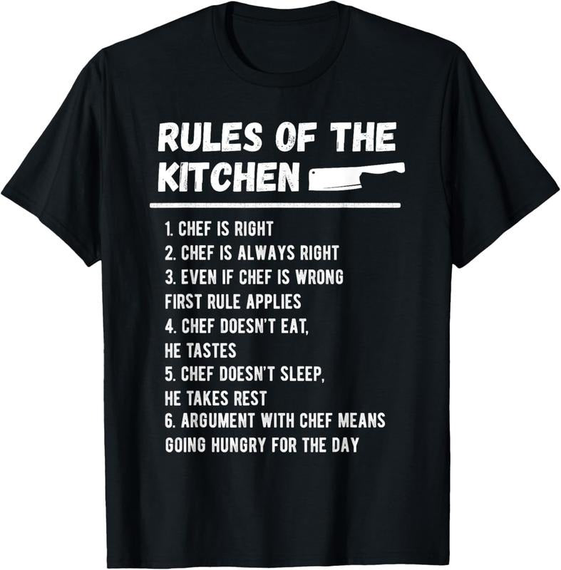 100% Cotton Rules Of The Kitchen Funny Master Cook Restaurant Chef Joke T-Shirt Hoodie, Sweatshirt | PrintMintTees.com
