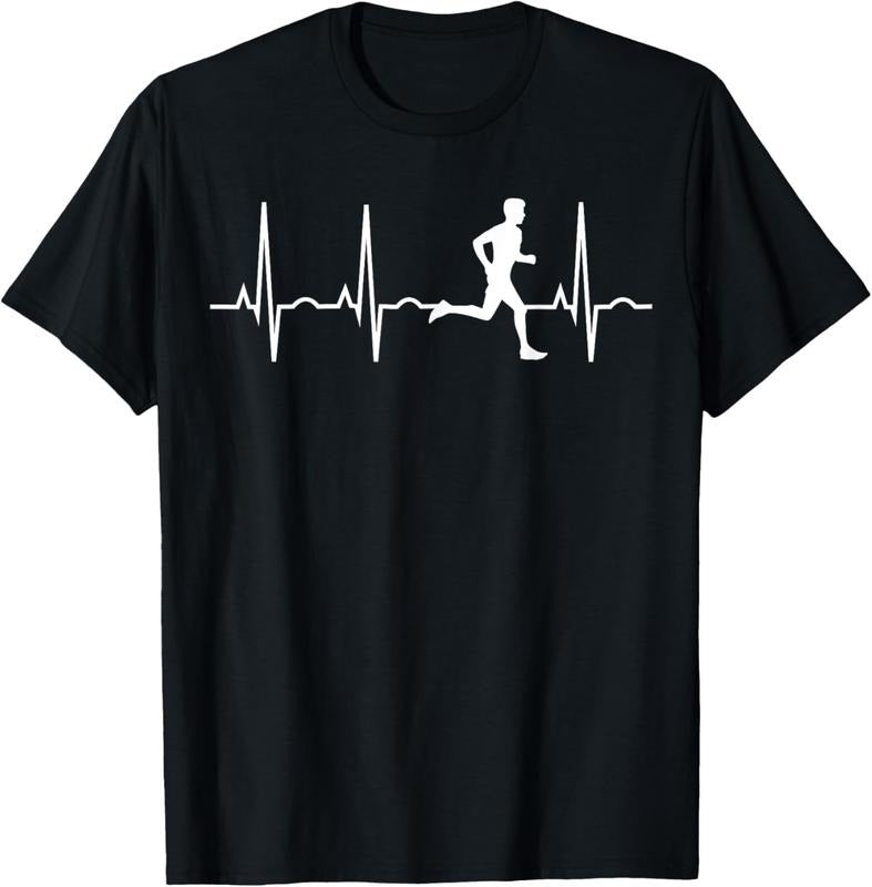 100% Cotton Running Shirt for Men - Runners Heartbeat Gift T-Shirt T-Shirt Hoodie, Sweatshirt | PrintMintTees.com