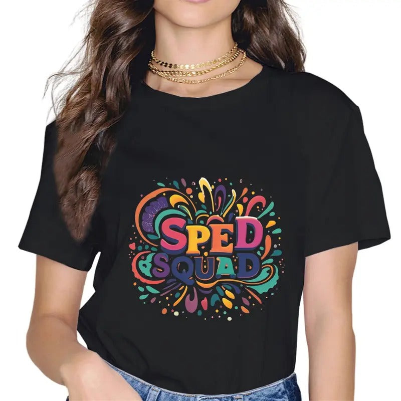 [100% Cotton]SPED Squad Proud Special Education Para Teacher Colorful T-Shirt Hoodie Sweatshirt | PrintMintTees.com
