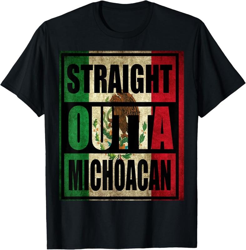 100% Cotton STRAIGHT OUTTA MICHOACAN MEXICO T SHIRT T-Shirt Hoodie Sweatshirt | PrintMintTees.com