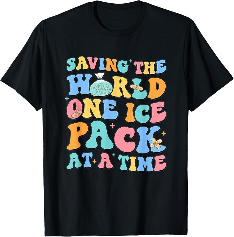 100% Cotton Saving The World One Ice Pack At Time School Nurse Week T-Shirt Hoodie Sweatshirt | PrintMintTees.com