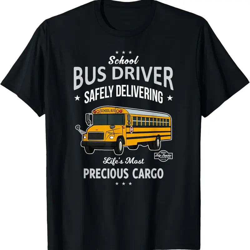 100% Cotton School Bus Driver T-shirt - Safely Delivering Precious  T-Shirt Hoodie, Sweatshirt | PrintMintTees.com