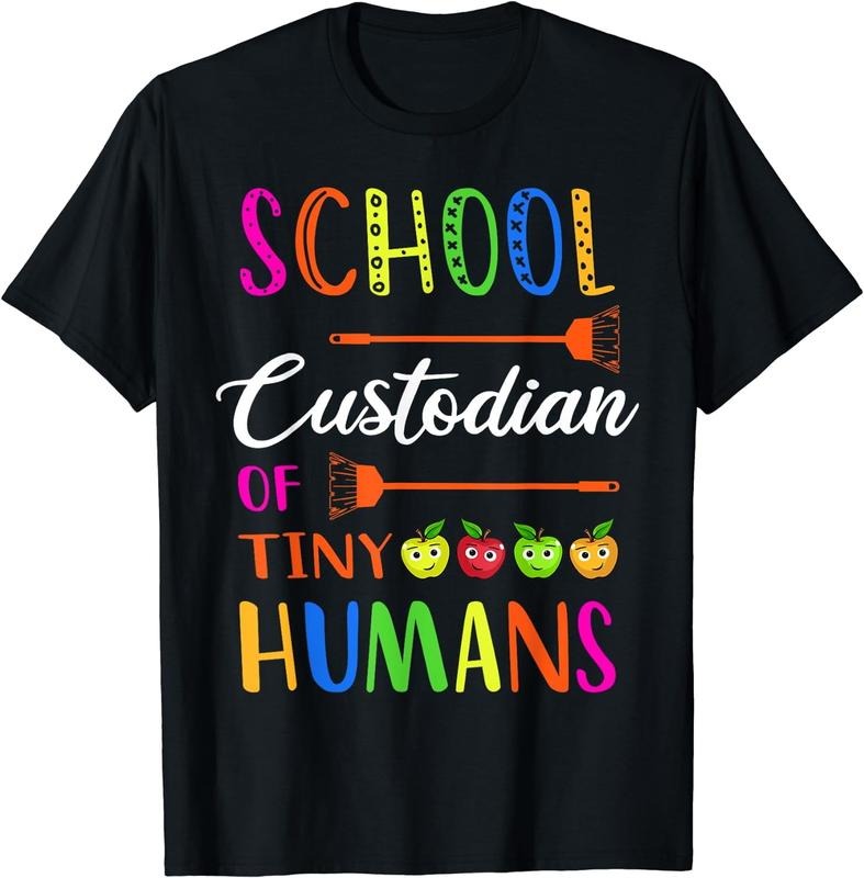 [100% Cotton]School Custodian Of Tiny Humans Funny Custodians Janitor T-Shirt Hoodie Sweatshirt | PrintMintTees.com