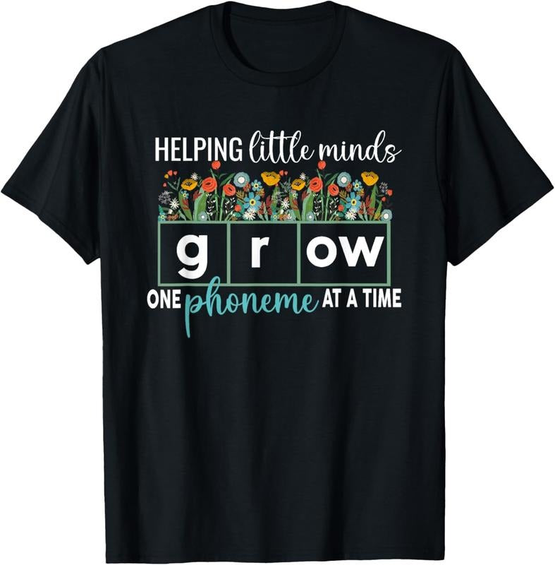 100% Cotton Science of Reading Helping A Little Minds Grow Phonics Women T-Shirt Hoodie, Sweatshirt | PrintMintTees.com