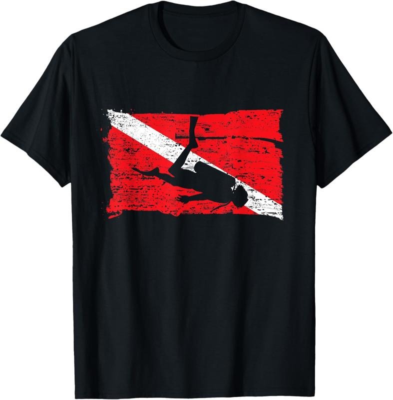 100% Cotton Scuba Diving Flag vintage Divers gift T-Shirt Hoodie, Sweatshirt | PrintMintTees.com