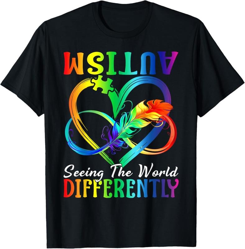 100% Cotton Seeing the World differently Autism Awareness Infinity T-Shirt Hoodie Sweatshirt | PrintMintTees.com