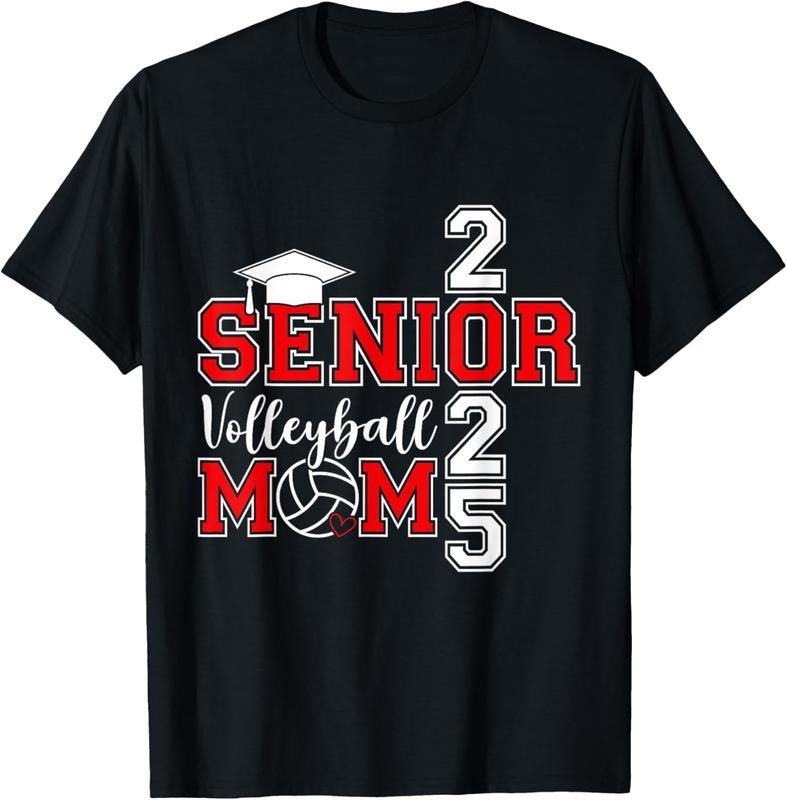 100% Cotton Senior 2025 Proud Volleyball Mom Of A Class Of 2025 Graduate T-Shirt Hoodie, Sweatshirt | PrintMintTees.com