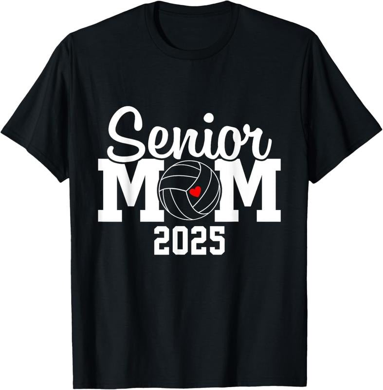 100% Cotton Senior Mom Class Of 2025 Volleyball Mom Graduation Senior 25 T-Shirt Hoodie Sweatshirt | PrintMintTees.com