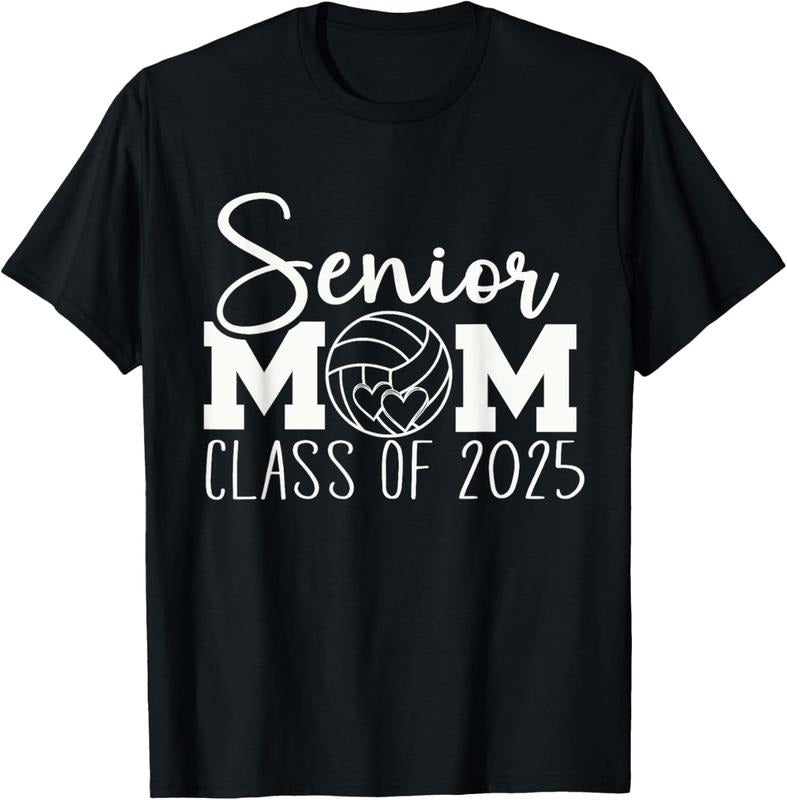 100% Cotton Senior mom volleyball 2025 class of 2025 sports seniors T-Shirt Hoodie, Sweatshirt | PrintMintTees.com