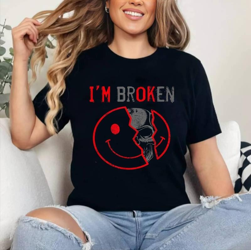 [100% Cotton Shirt] I_m Ok I'm Broken Invisible Illness I Am Ok Broken Unisex T-Shirt Hoodie, Sweatshirt | PrintMintTees.com