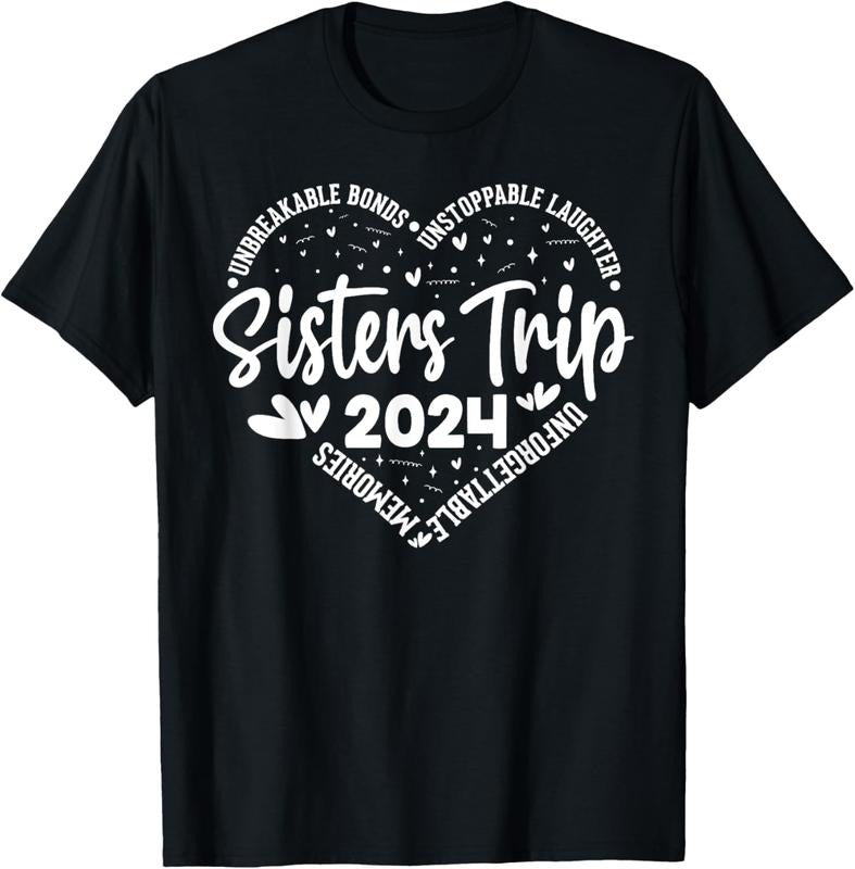 100% Cotton Sisters Trip 2024 Memories Trip Friends Vacation Retro T-Shirts, Hoodie, Sweatshirt