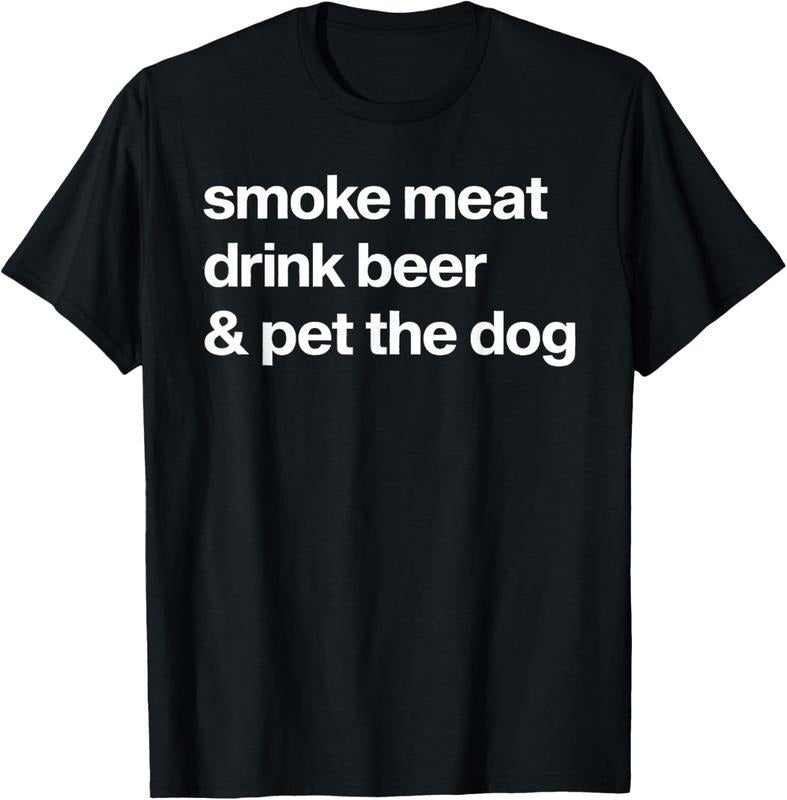 100% Cotton Smoke Meat Drink Beer Pet Dog BBQ Barbeque Beer Lover T-Shirts, Hoodie, Sweatshirt