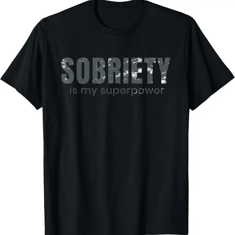 100% Cotton Sobriety is my superpower sober gift T-Shirt Hoodie Sweatshirt | PrintMintTees.com