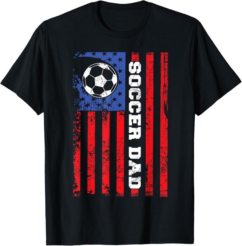 100% Cotton Soccer Dad USA flag All American Fathers T-Shirt Hoodie Sweatshirt | PrintMintTees.com