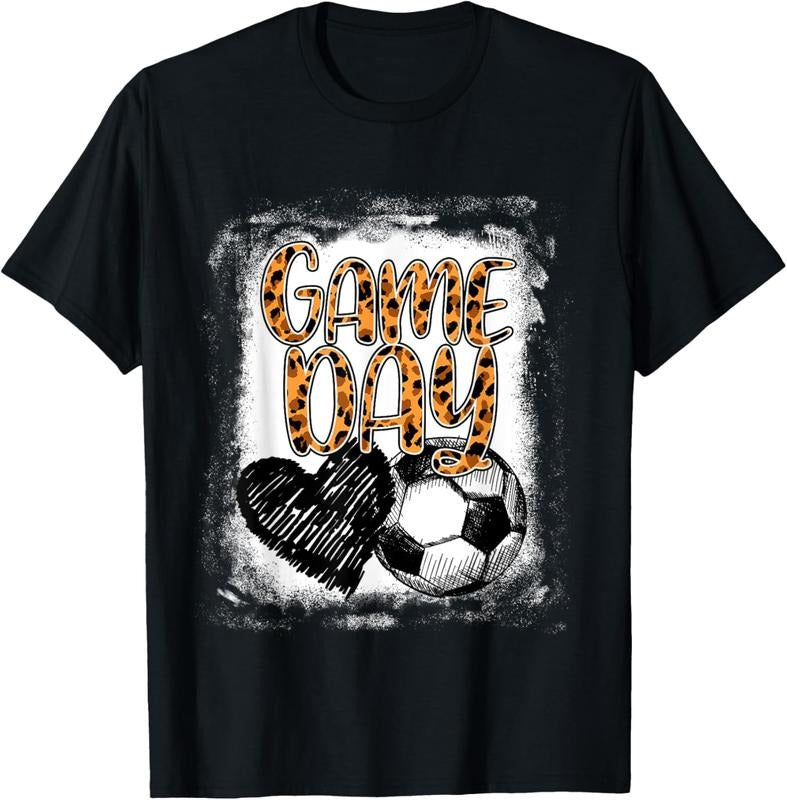 100% Cotton Soccer Game Day Leopard Cheetah Print Soccer Fan Shirt Hoodie Sweatshirt