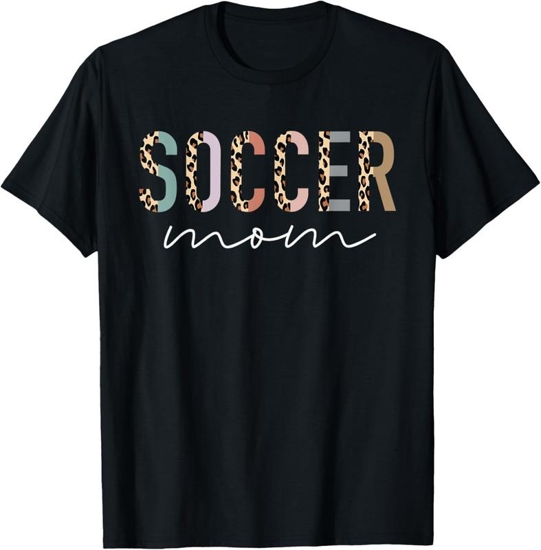 100% Cotton Soccer Mom Gifts Leopard Print Soccer Mama Mother's Day T-Shirt Hoodie Sweatshirt | PrintMintTees.com