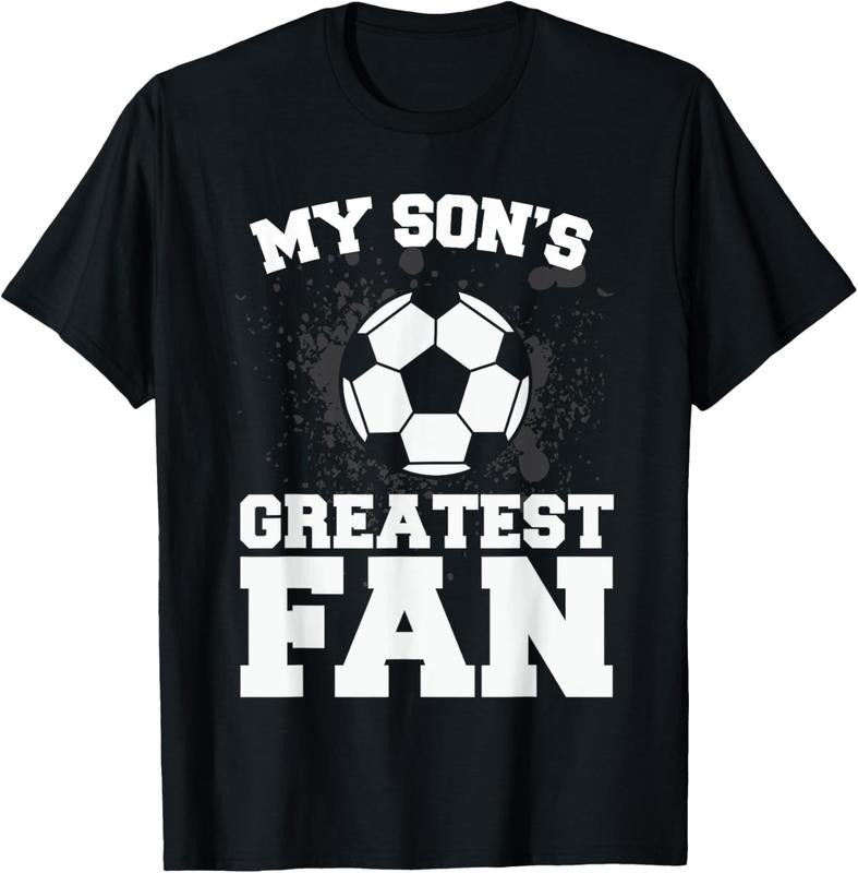 100% Cotton Soccer Mom Or Dad T-Shirt My Son's Greatest Fan Tee T-Shirt Hoodie Sweatshirt | PrintMintTees.com