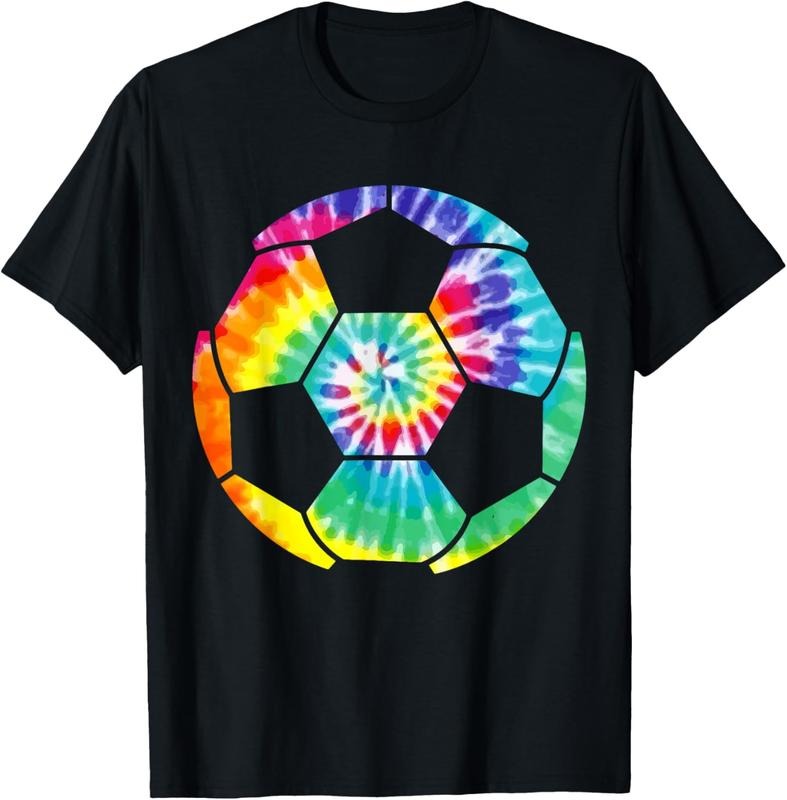 100% Cotton Soccer Player Soccer Ball Tie Dye Men Boys Girls Vintage T-Shirt Hoodie Sweatshirt | PrintMintTees.com