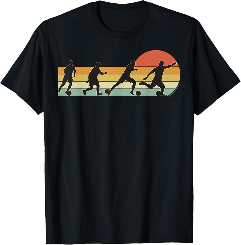 100% Cotton Soccer Players Retro Sunset Vintage Colors - Soccer T-Shirt Hoodie Sweatshirt | PrintMintTees.com