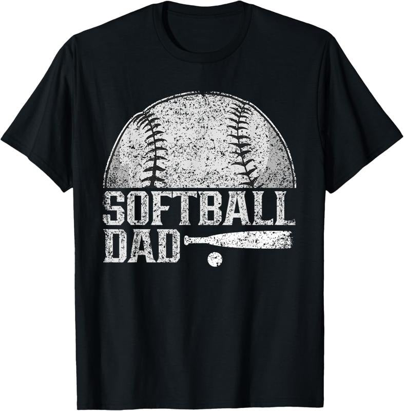 100% Cotton Softball Dad Hobby Lover Player Softballer Softball Father T-Shirts, Hoodie, Sweatshirt