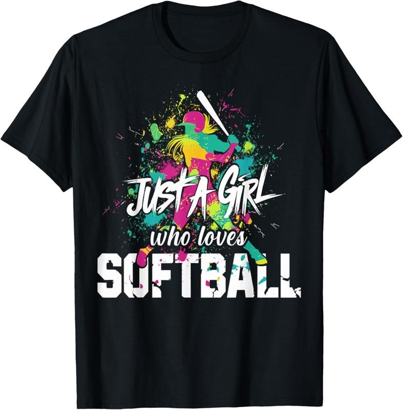 100% Cotton Softball Mom Just a Girl Who Loves Softball T-Shirt Hoodie, Sweatshirt | PrintMintTees.com